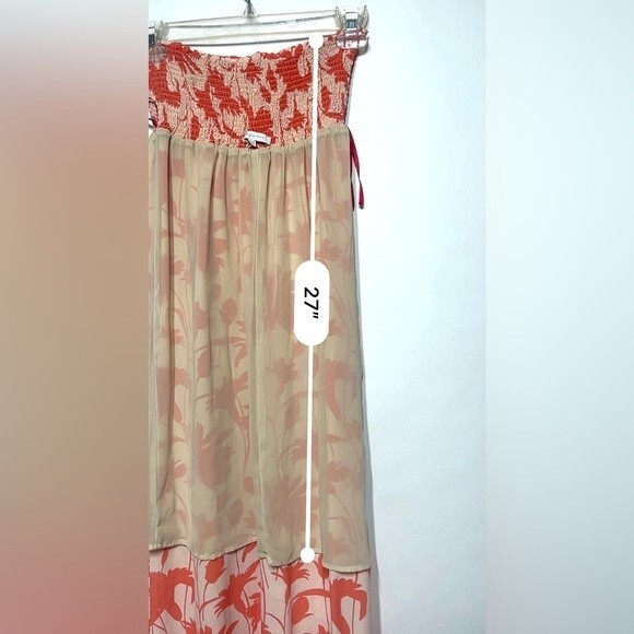 Patrizia Pepe Smocked  Strapless  Silk Floral Maxi Dress 4 - Picture 12 of 15